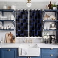 thumbnail image 2 of Curtains 84 Inches Long 2 Panels, Blue Black Cubes Grommets Window Treatment Curtain, Modern Geometric Abstract Art Thermal Curtains Drapes for Living Room/Bathroom, 2 of 9