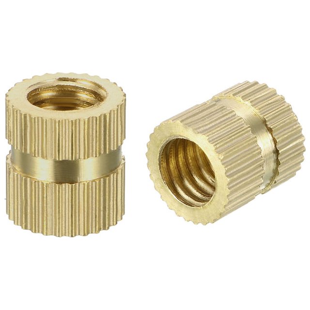 Unique Bargains M6 x 10mm(L) x 8.5mm(OD) Filetage Femelle Écrous d'Insertion Filetés en Laiton, 100 Pcs