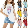 thumbnail image 2 of Zwiiyzr Toddler Kids Boys Girls Cotton Shirts for 3-10 Years Trendy Cute Round Neck Print Tee Short Sleeve Top Red, 2 of 6