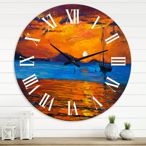 Designart 1 in Coastal Wall Clock