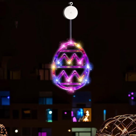 Easter Egg Window Silhouette Battery Operated Easter Window Lights for Indoor Decorations