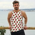 thumbnail image 6 of Gukieu Hand Drawn Strawberry Print Men's Quick Dry Fitness Vest, Round Neck Sleeveless Fitness Bodybuilding Top-4X-Large, 6 of 7