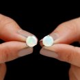 thumbnail image 6 of Rosec Jewels 4 CT Ethopian Opal Solitaire Stud Earrings for Women (8 MM Round Cut Ethopian Opal), 10K White Gold, 6 of 10