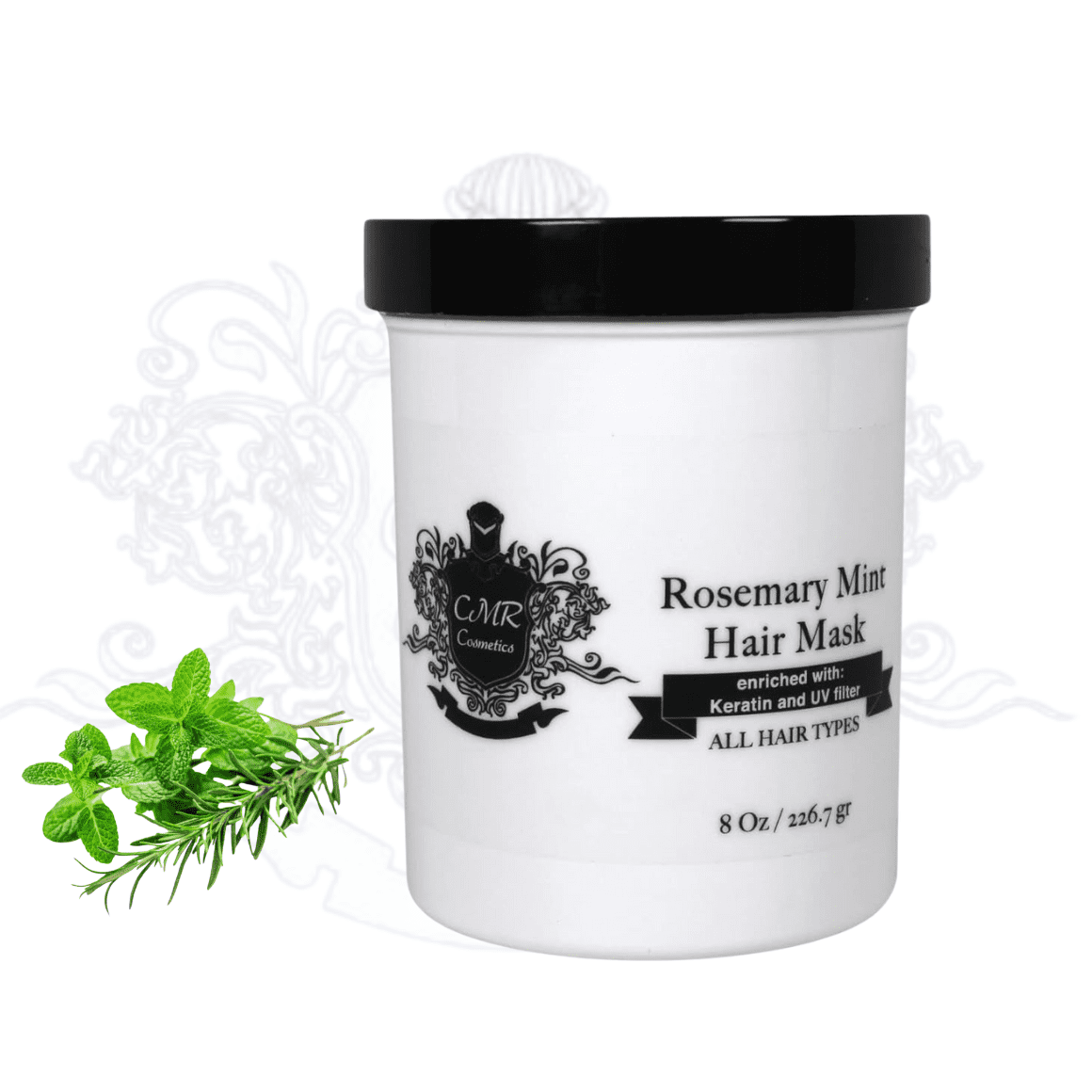 CMR Cosmetics Natural Hair Mask with Rosemary & Mint - Deep Conditioning Care for Dry, Hair - Promotes Growth, Shine & Scalp Health - Sulfate Free