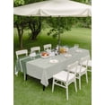 thumbnail image 4 of Outdoor Tablecloth with Umbrella Hole for Patio/Picnic/Party/Camping, Green Striped Waterproof Table Cloth Rectangle Table Cover Washable, Contemporary Geometric Art Rustic (60"x 102"), 4 of 9