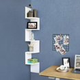 thumbnail image 2 of Estante de pared flotante de 3 niveles con diseño en zigzag, color tronco, 2 of 5