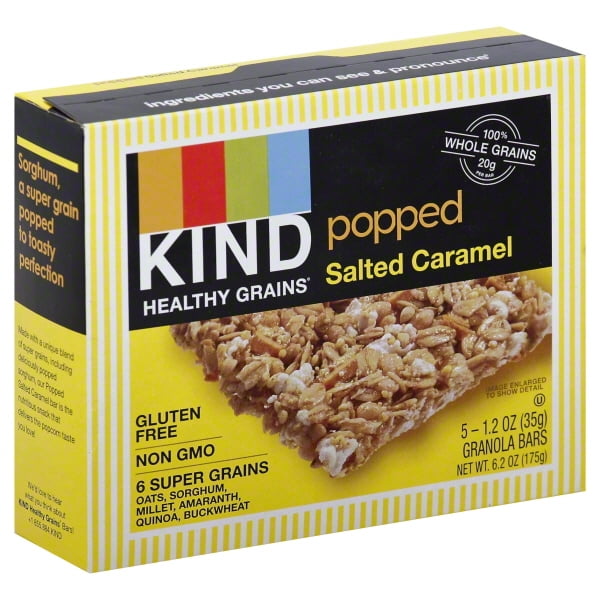 KIND Healthy Grains Popped Granola Bars Salted Caramel 5 CT