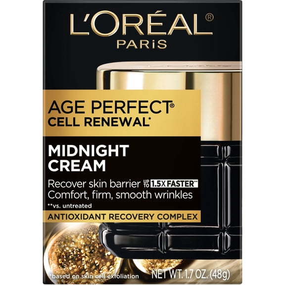 L'Oreal Paris Age Perfect Cell Renewal Midnight Cream, with Antioxidant Recovery Complex, 1.7 oz