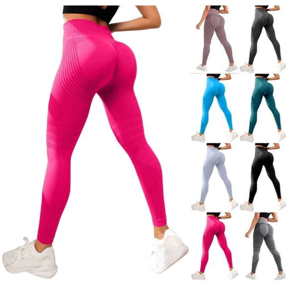Anti Cellulite Leggings for Women, 3D Butt Lifting, Tummy Control, Compression, Breathable Yoga & Workout Pants Hot Pink 4XL