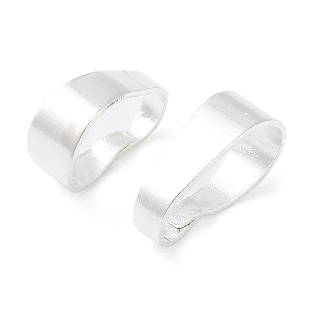 Brass Snap on Bails Cadmium Free & Lead Free 925 Sterling Silver Plated 9.5x6x3.5mm