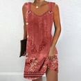 thumbnail image 3 of Vestido de Verano para Mujeres, Moda Color Sólido Bolsillo sin Mangas Vestido Casual Cuello en V Hecho de Poliéster Ligero para Primavera Verano, Vestido de Verano Casual, 3 of 5