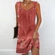 thumbnail image 5 of Vestido de Verano para Mujeres, Moda Color Sólido Bolsillo sin Mangas Vestido Casual Cuello en V Hecho de Poliéster Ligero para Primavera Verano, Vestido de Verano Casual, 5 of 5