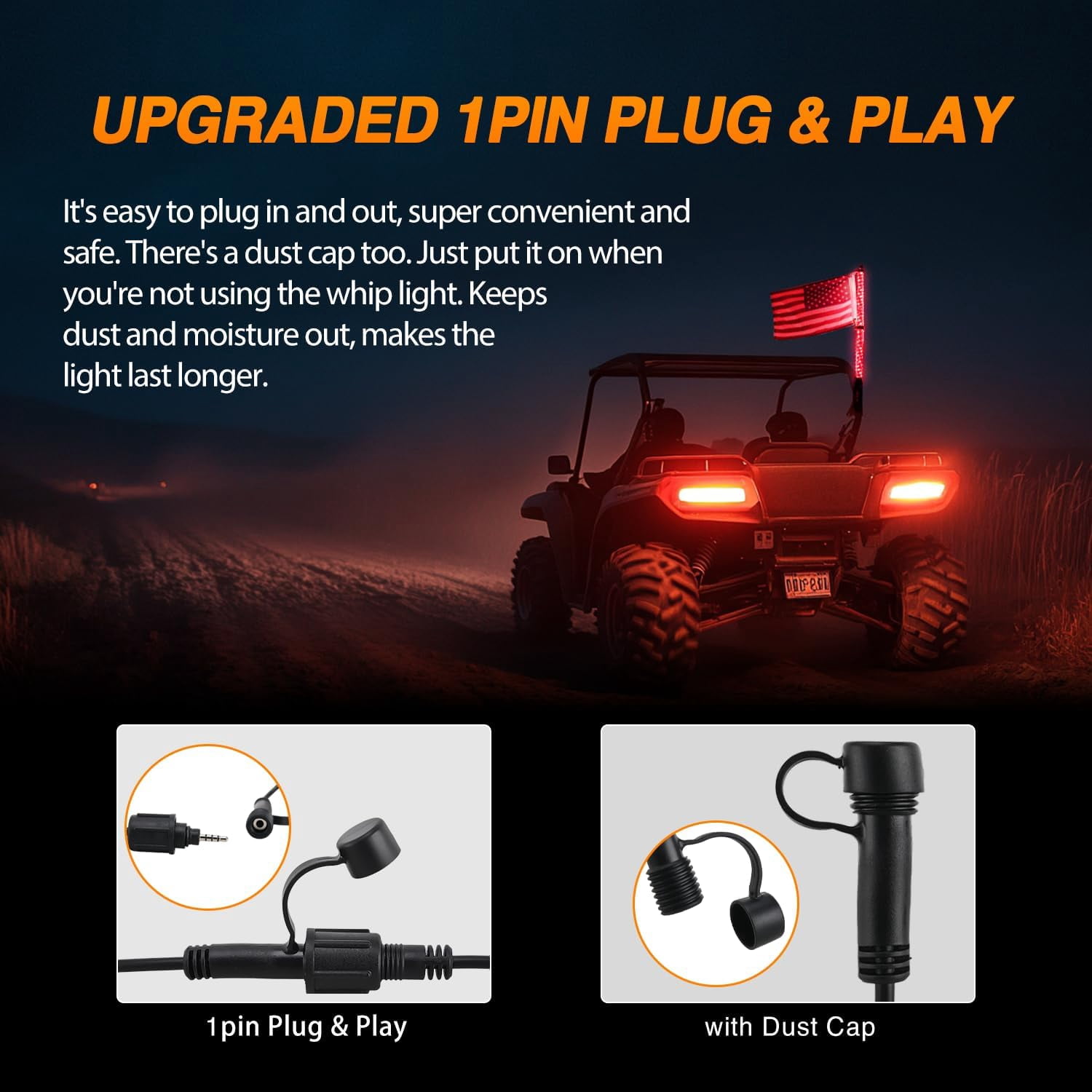 Nilight RGB Whip Light 1PC 3FT Lighted Antenna Whips with Remote & App Control DIY Chasing Patterns Brake Reverse Lights for ATV UTV Polaris RZR Can-am Dune Buggy Pickup Trucks Jeep
