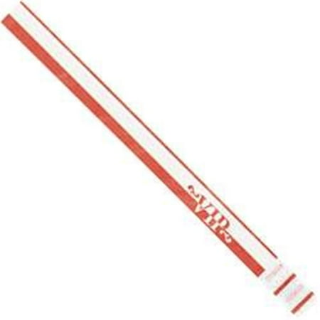 UPC: 0848109044224 | Tyvek WR106RD 0.75 x 10 in. Red VIP Wristbands – Case of 500