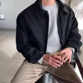 thumbnail image 2 of Maillard Vintage Men's Jacket American Style Brown Coffee Color Chamois Leather Velvet Cropped Aviation Jacket For Spring Autumn, 2 of 5
