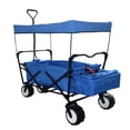 thumbnail image 4 of BLUE OUTDOOR FOLDING WAGON CANOPY GARDEN UTILITY TRAVEL CART LARGE BEACH TIRES, 4 of 4