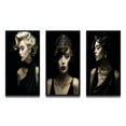 thumbnail image 2 of Designart "1920s Vintage Retro Glamour Woman Portrait V" Woman Fashion Photography Framed Wall Art Set Of 3 - Black Glam Frame Gallery Wall Set For Home Decor, 2 of 6