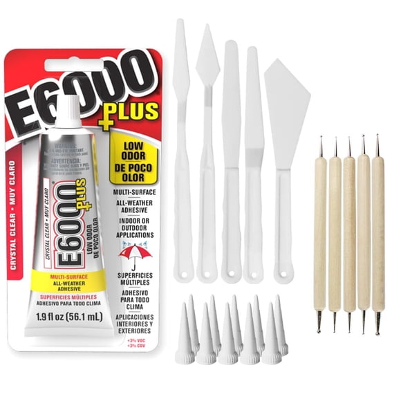 Adhesivo E6000 Plus de 56 ml con 10 aplicadores con punta de corte y herramientas