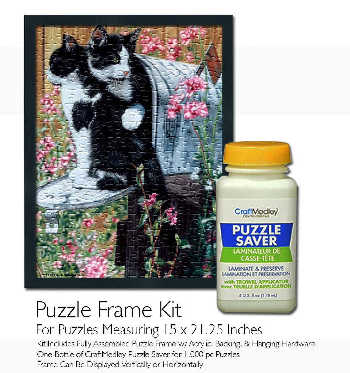 26.5x38.5 Puzzle Frame Kit with Glue Sheets, Silver India