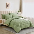 thumbnail image 2 of Davulos Twin Comforter Set Green Bed in a Bag Twin Size 5 Pieces, Luxury Soft Bed Set for All Seasons, Bedding Set with Down Alternative Comforter, Sheets, Pillowcases & Shams, 2 of 7