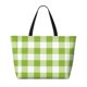thumbnail image 2 of Easygdp White Green Plaid Bolsa de Viaje de Playa de Gran Capacidad, Bolsa Tote Perfecta para la Playa, Escapadas de Fin de Semana y Viajes, 2 of 7