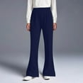 thumbnail image 2 of Odeerbi 5-14 Años Niñas Pantalones Acampanados Pantalones Casual Color Sólido Cintura Ajustable Con Bolsillo, 2 of 5