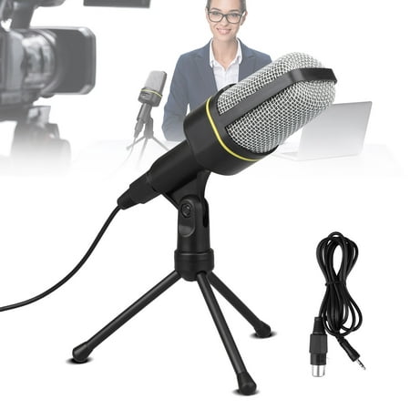 PC Microphone, TSV Portable Condenser Microphone 3.5mm Plug & Play with Tripod Stand Home Studio Recording Microphone for Computer, Smartphone, iPad, Podcasting Karaoke, YouTube, Skype, (Best Portable Recording Studio)