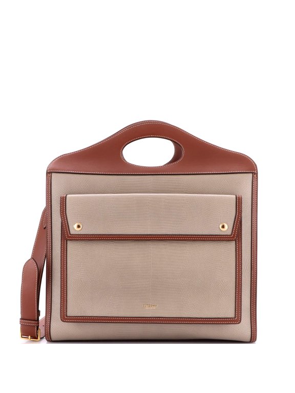 Pre-Owned Pocket Tote Lizard Embossed Leather Medium By Rebag