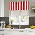 thumbnail image 5 of Red Striped Valances for Windows, Decorative Rod Pocket Window Valance Curtains, Christmas Farmhouse Red White Stripes Short Curtain Drapes for Kitchen/Bathroom/Living Room, 2 Panels, 42" W x 12" L, 5 of 8