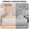 thumbnail image 4 of SIBEDS Full LED Bed Frame, Teddy Fleece Upholstered Platform Bedframe, No Box Spring Needed, Pink, 4 of 8