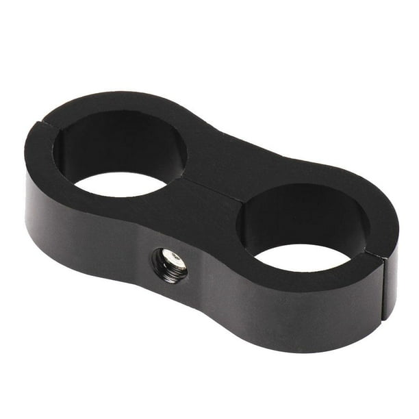 AN4 / AN6 / AN8 / Abrazadera de separador de manguera de agua doble universal Abrazadera de línea de palanquilla AN8 negro