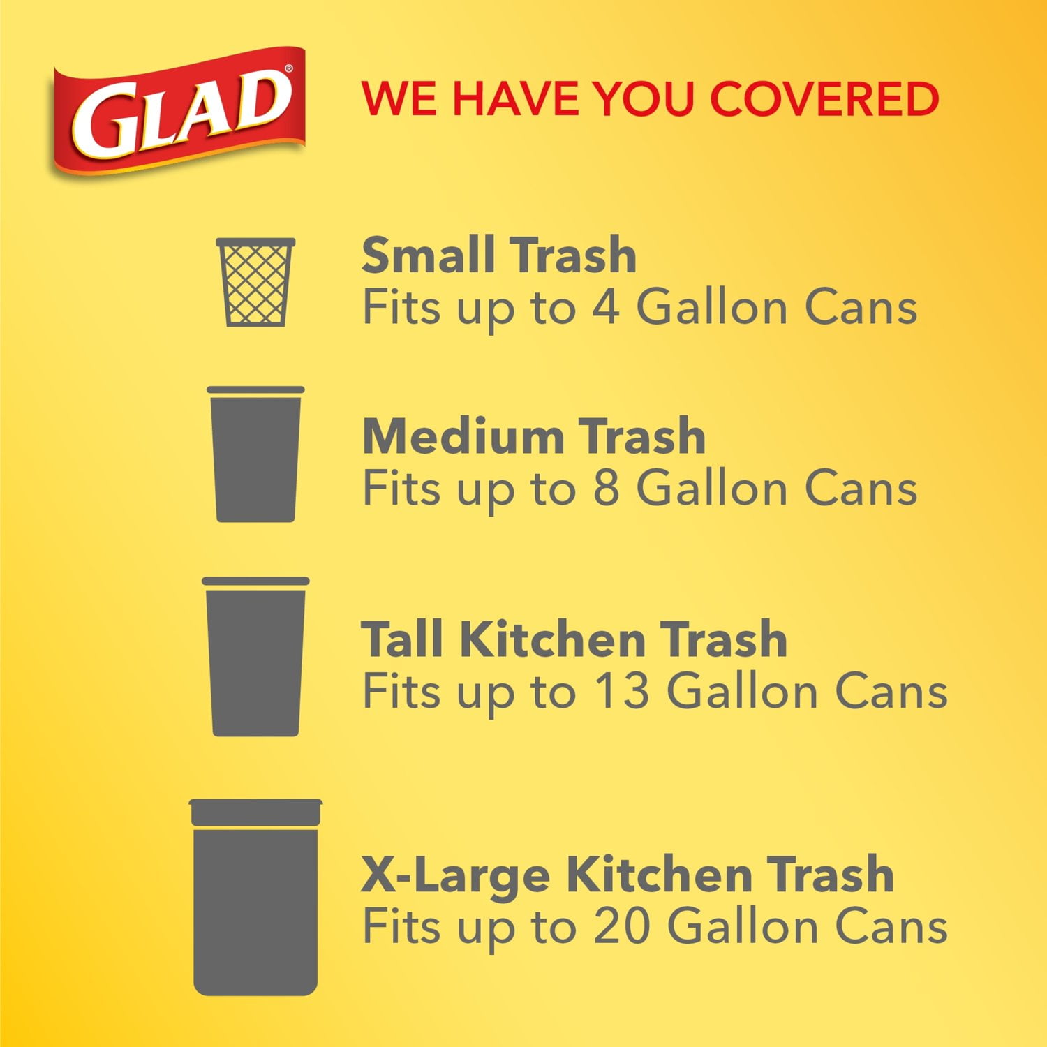 Glad Small Garbage Bags 4 Gallon 40CT