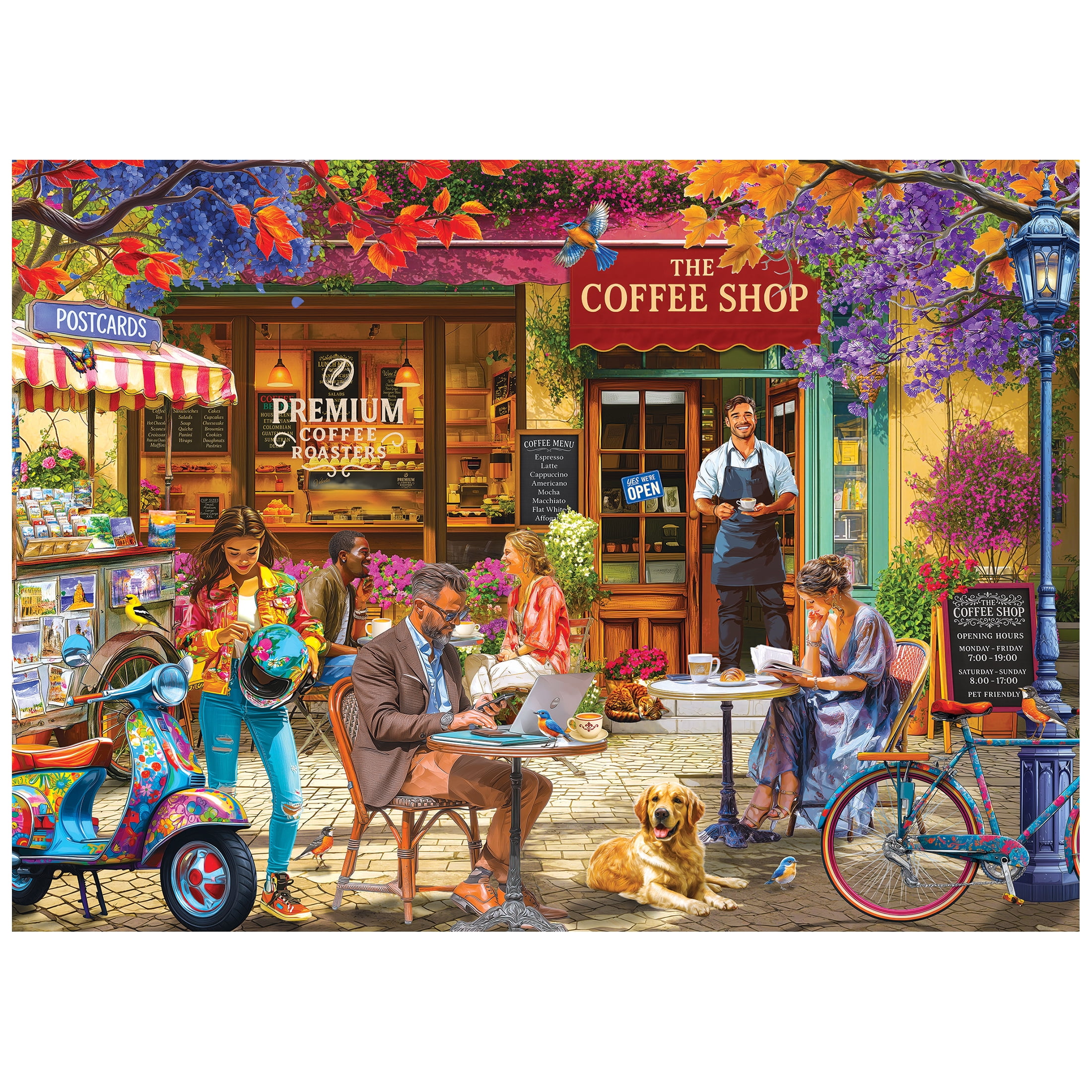 RoseArt - Kodak Cork 1000 pièces -Le café - Puzzle à emboîter pour adultes