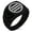 Black, variant on Stainless Steel Kikkawa Samurai Crest Chevron Pattern Biker Style Polished Ring