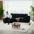 thumbnail image 6 of 104" Cloud Sectional Couch with L-Shape Chaise, Modern Modular Sofa with Deep Seat, Upholstered Couches with Back Cushion for Living Room Bedroom, No Assembly Required, Dark Black (Corduroy Fabric), 6 of 10