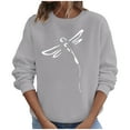 thumbnail image 2 of Amzcrzy Chandails pour Femmes Chandails d'Automne pour Femmes Hauts pour Femmes Automne Manches Longues Chandail Ample Chemise Décontractée Imprimé Poitrine Col Rond Chandails Chandails pour Femmes m, 2 of 8
