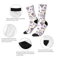 thumbnail image 3 of Rateoe Lavender Flowers for Women Casual Calf Socks - Cute Crew Socks - Thin Soft Above Ankle Socks Size 5-11, 3 of 6
