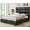 Curtis Queen Tufted Bed, Brown Vinyl