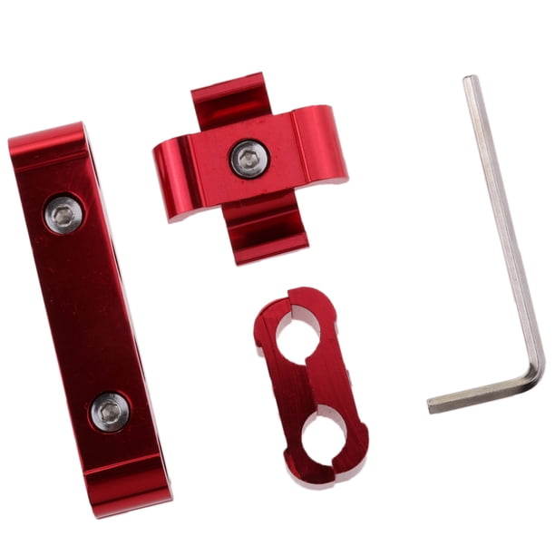 Aluminio Billet Cables de bujía Cables Separadores Divisores Organizadores Juego de soportes para 8 mm 9 mm 10 mm rojo Soledad Separador de cables de bujía