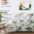thumbnail image 3 of 3 Piece White Floral Duvet Cover Set Queen Size,Microfiber Comforter/Quilt Cover with Corner Ties and 2 Pillowcases,Botanical Magnolia Flower Leaves Butterfly All Season Bedding with Zipper Closure, 3 of 8