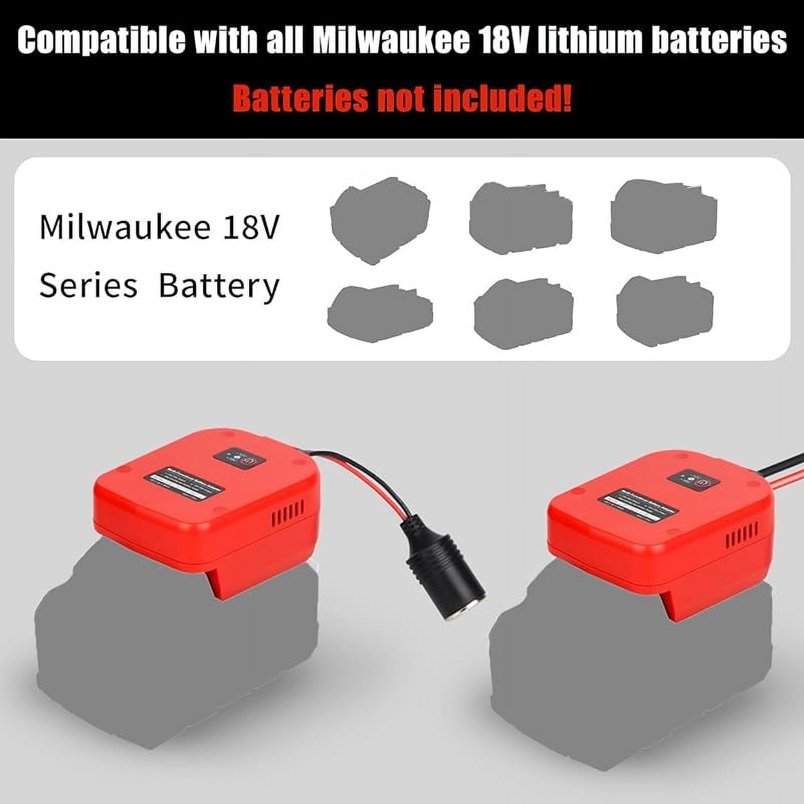 Power Wheels Battery Adapter Compatible with Milwaukee 18V Battery, 18V to 12V Step Down Power Converter with USB & Type C, XT60 Ports for RC Cars, DIY Projects, Car Appliance (1 Pack)