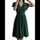 thumbnail image 3 of Vestido Midi de Verano 2025, Escote en V, para Invitadas de Boda, Cóctel, Corte A, Entallado y Acampanado Verde XL, 3 of 7