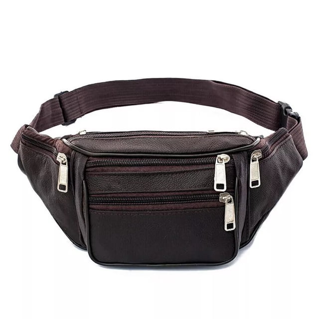 Riñonera impermeable Qarigey para teléfono hombres café