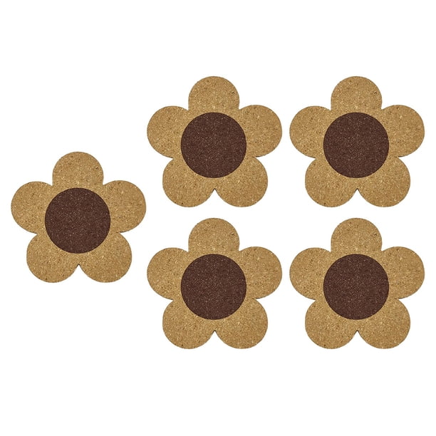 Manteles individuales de corcho en forma de flor (5 piezas) para fiestas familiares, restaurantes y otros eventos. 10cm