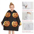 thumbnail image 6 of Halloween Realistic Pumpkins Pattern Blanket Hoodies for Kids 6-13YR Oversize Wearable Blanket Hoodies for Boys Girls Teens, 6 of 7