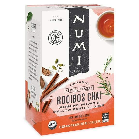 Pack of 6, Numi Teas Organic Rooibos Chai Tea, 1.71 oz