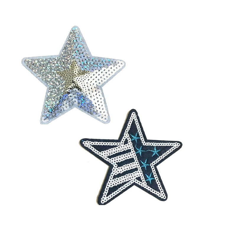 10pcs Navy Blue Stars White Edge Embroidered Patches Sew Iron On Badges 9cm  For Dress Clothes Diy Appliques Craft Decoration - Patches - AliExpress