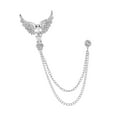 thumbnail image 5 of Suit Brooch with Chain Alloy Men's Lapel Brooch for Career Suit Shirts Coat, 5 of 8