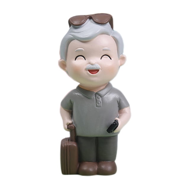 Figuras de ancianos para decorar tartas, adornos para abuelos que viajan como regalo de cumpleaños.