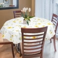 thumbnail image 3 of PiccoCasa Vinyl Tablecloth Round 71" Dia Yellow Flower Pattern Waterproof, 3 of 7